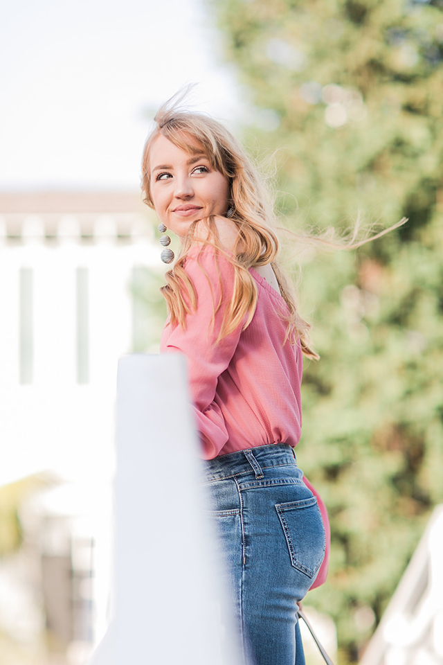 wayf rushville off the shoulder top, hannah hagler, frayed denim jeans, forever21 frayed hem jeans, shop filbert baker bag, designer vegan handbag, embroidered mules, public desire mules