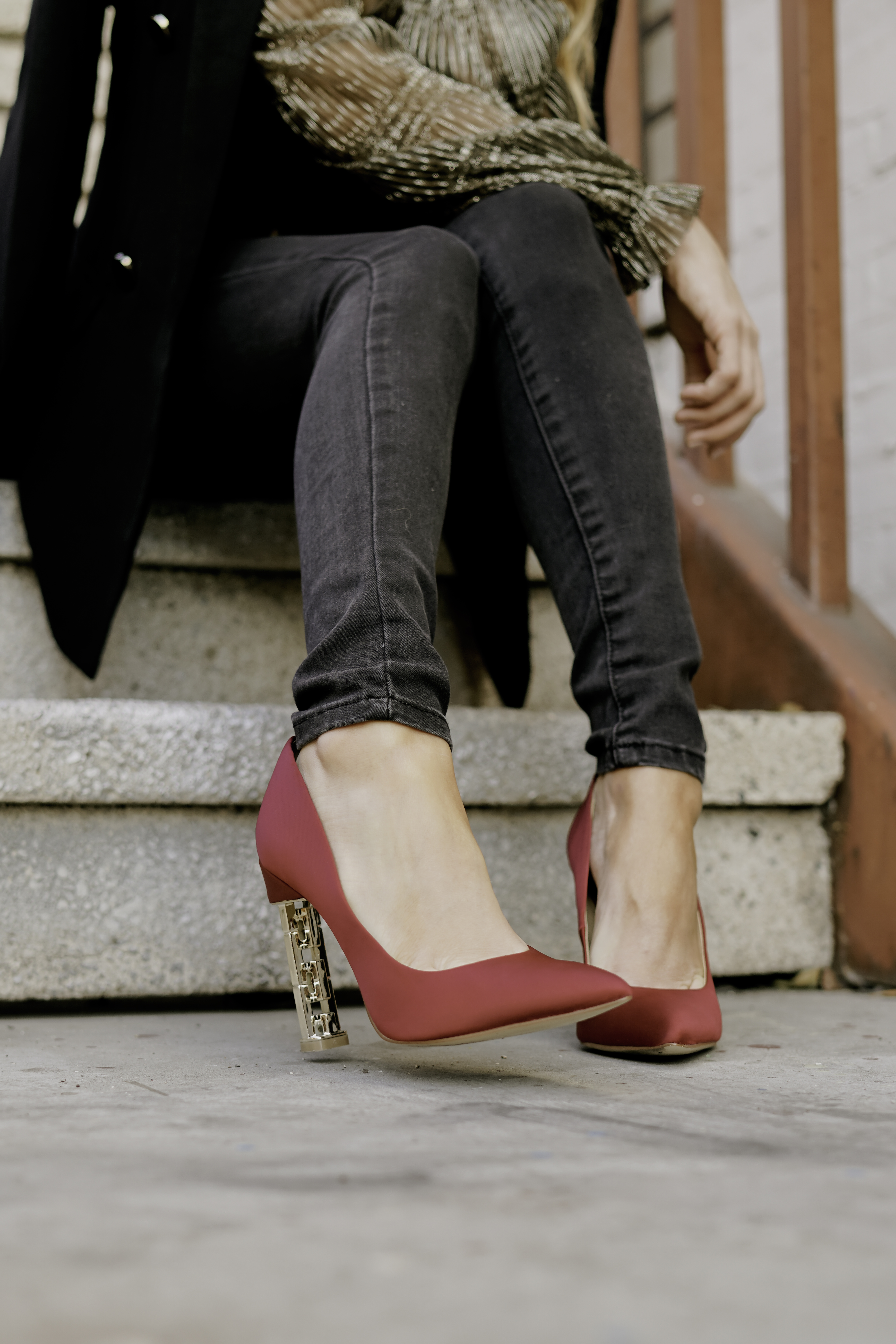 feeling fancy, red vegan pumps, vegan fashion, designer vegan handbag, angela roi grace crossboyd, katy perry shoes, katy perry collection, black blazer, how to style a black blazer, date night outfit ideas